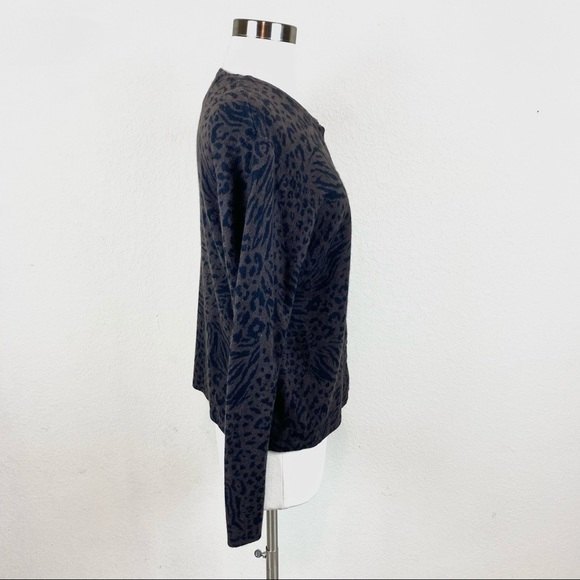 Nina Leonard Jungle Print Cardigan Sweater - Picture 4 of 8